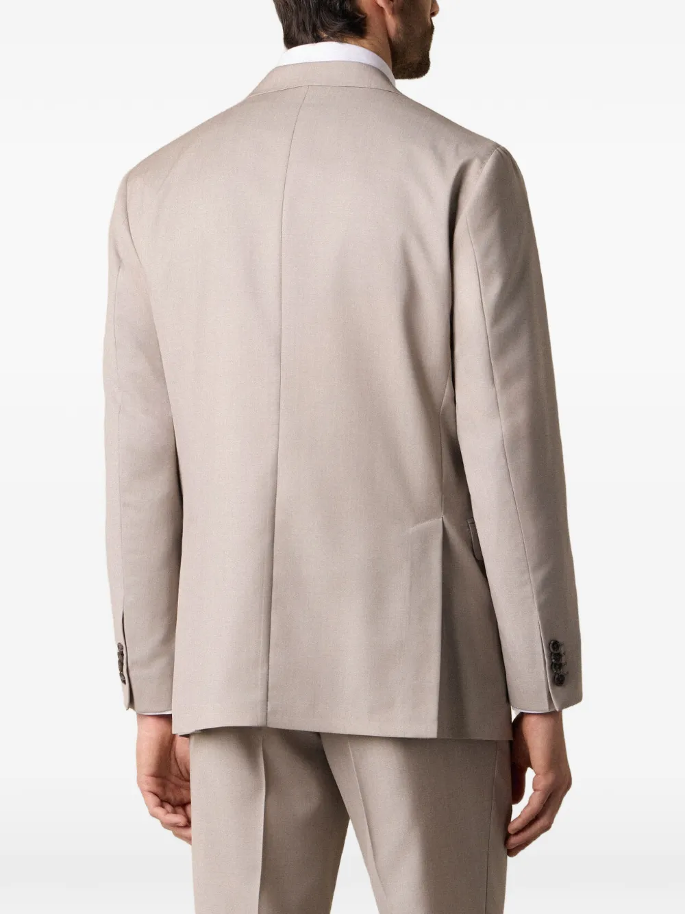 Brooks Brothers Twill blazer met enkele rij knopen Grijs