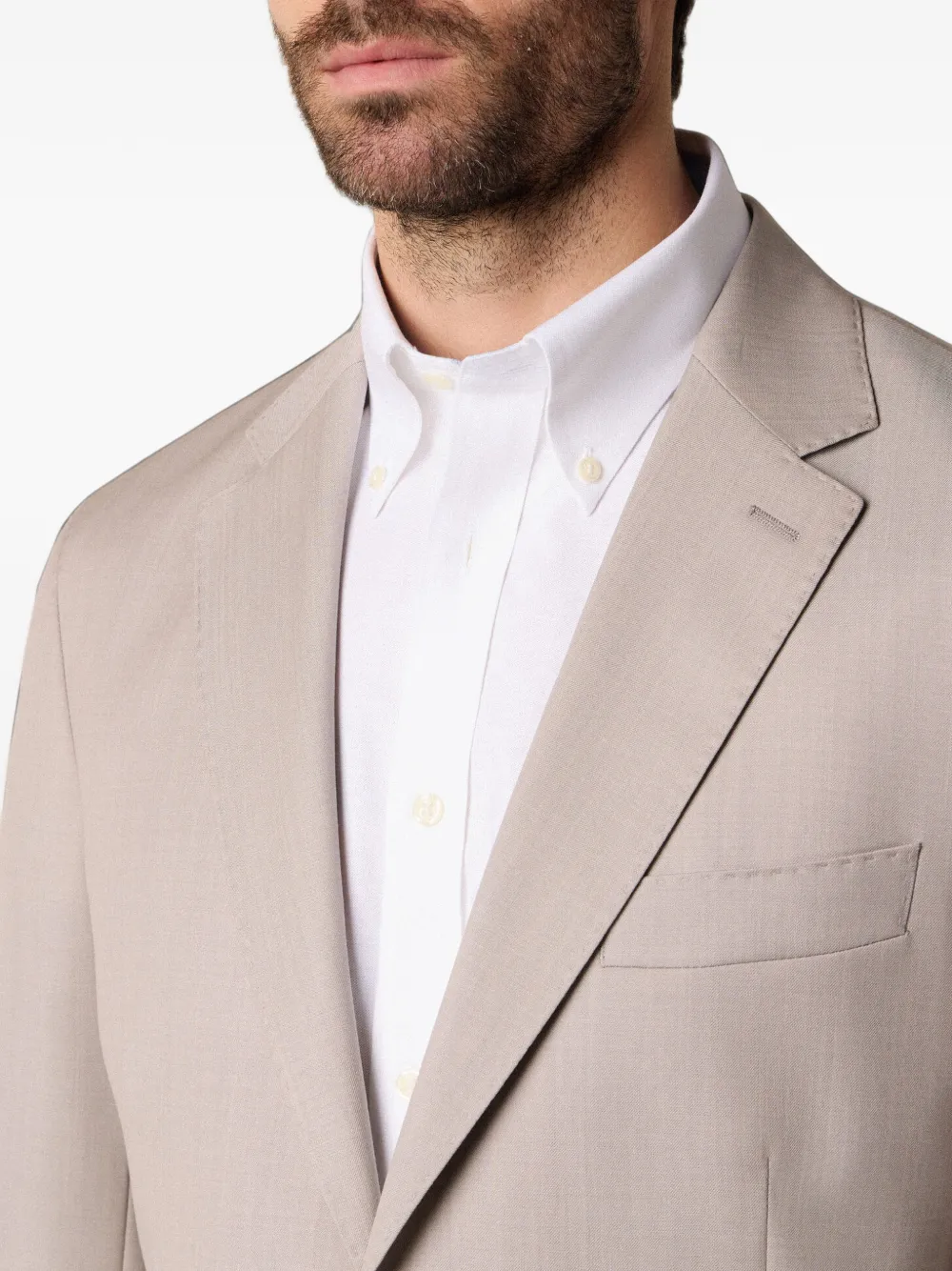 Brooks Brothers Twill blazer met enkele rij knopen Grijs