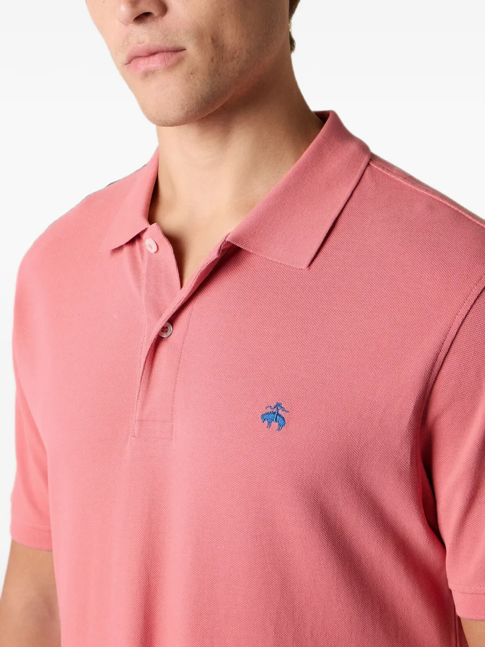 Brooks Brothers Piqué poloshirt met borduurwerk Roze