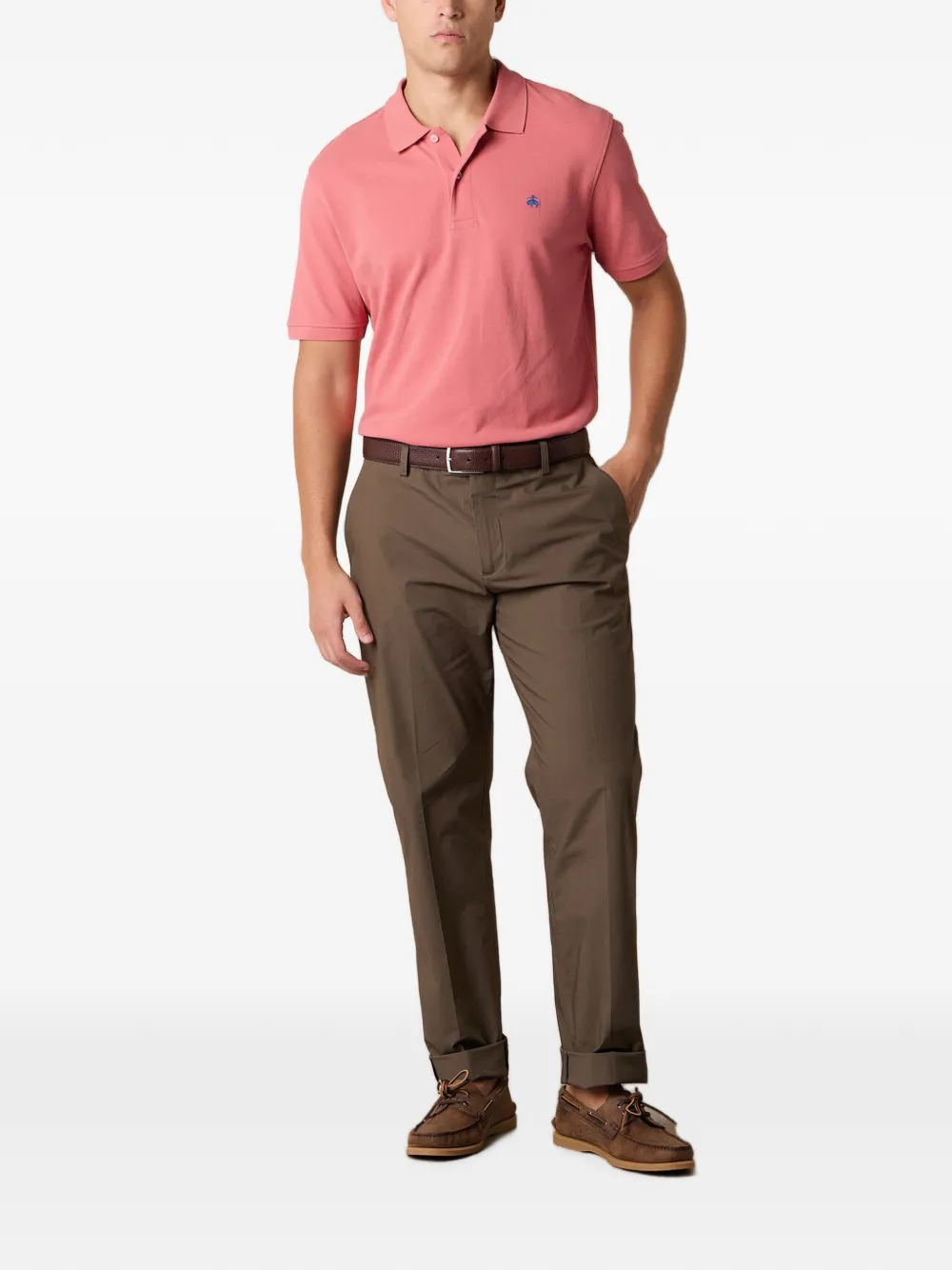 Brooks Brothers Piqué poloshirt met borduurwerk Roze
