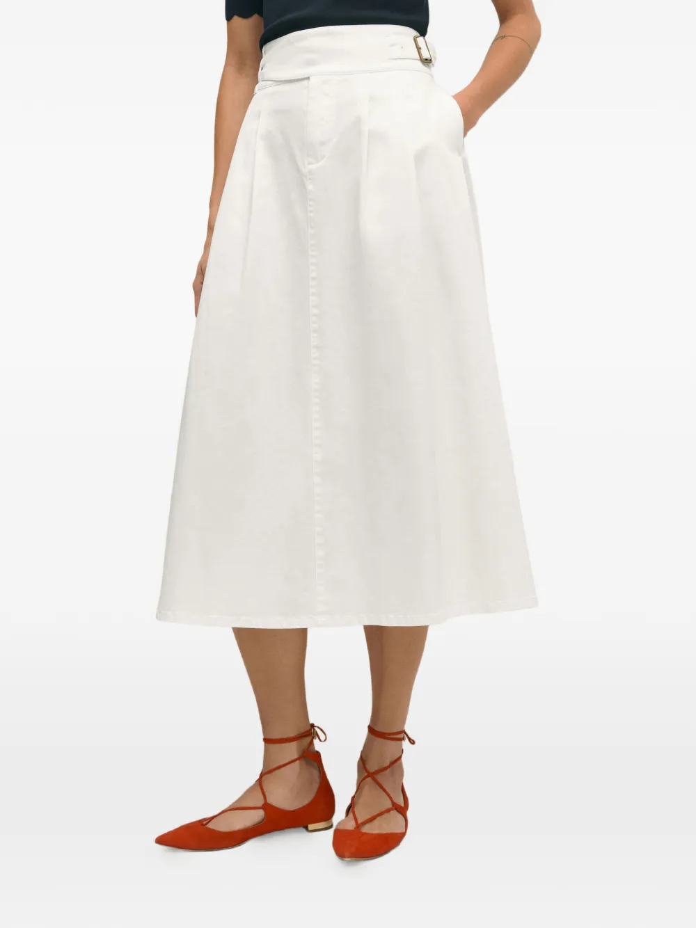 Brooks Brothers Faltenrock in A-Linie - Weiß