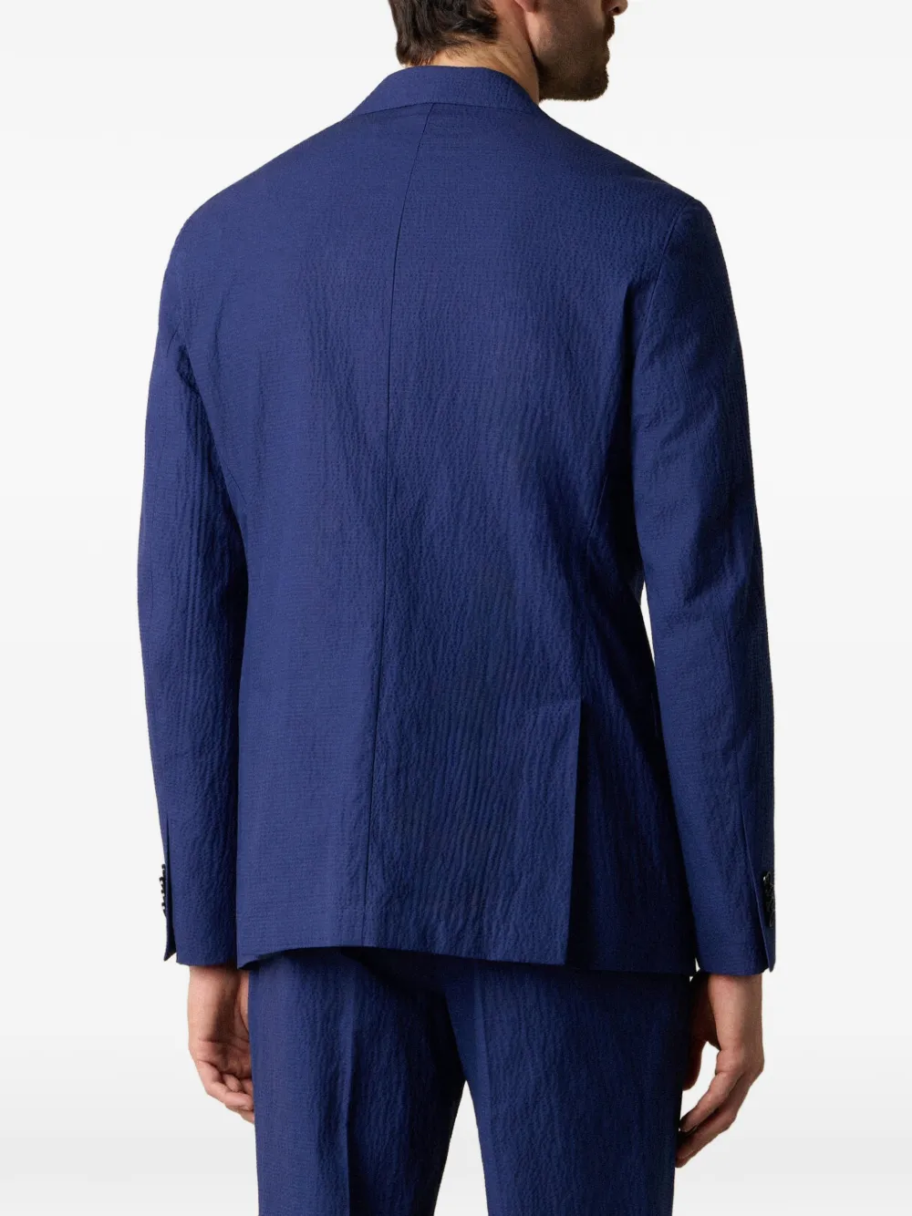Brooks Brothers Seersucker katoenen blazer Blauw