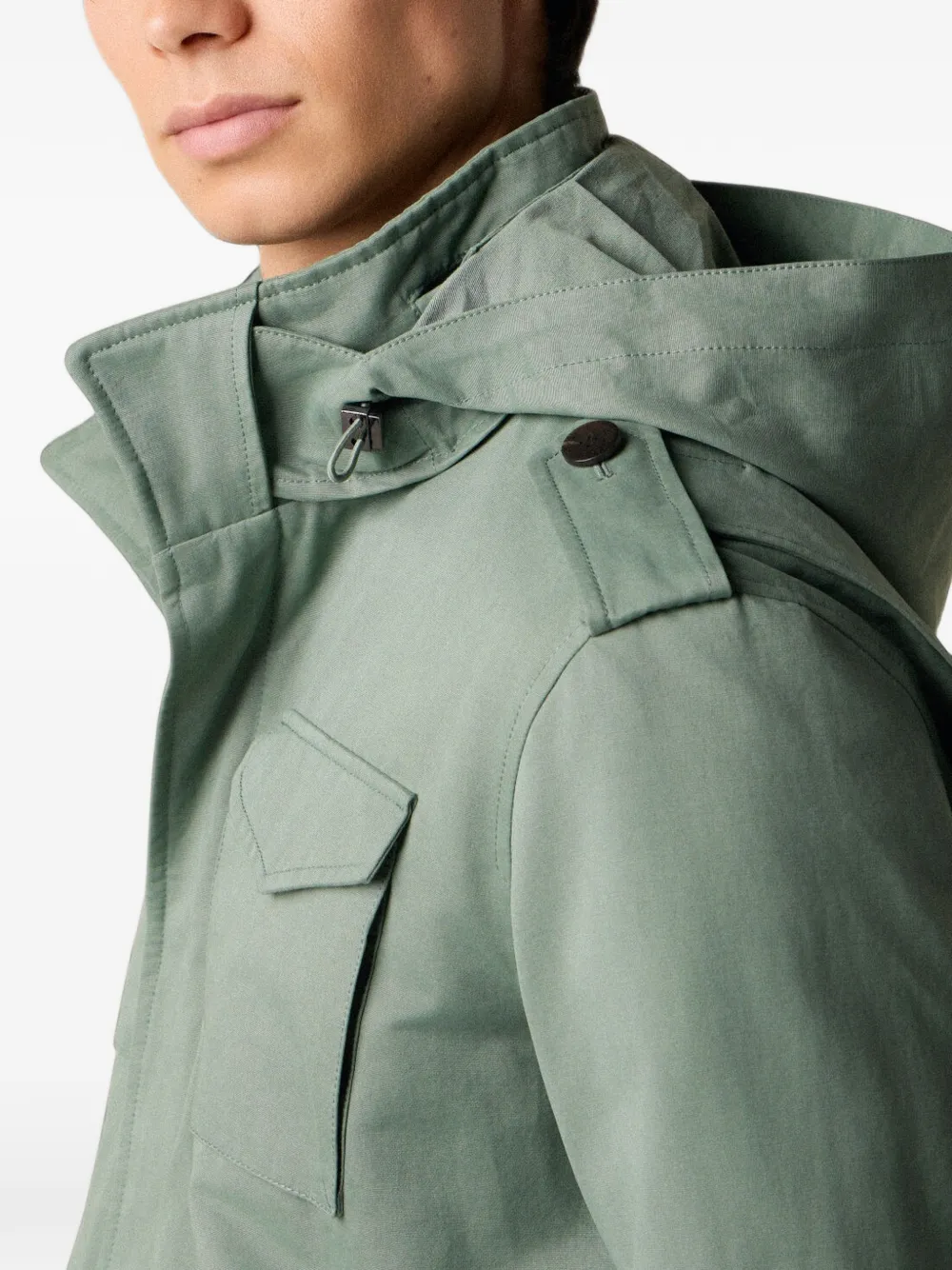 Brooks Brothers Jack met opstaande kraag met knopen Groen