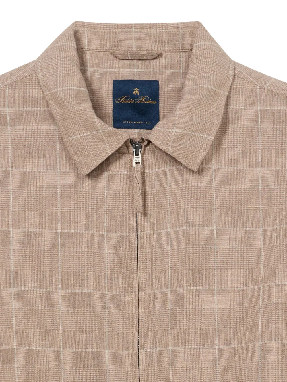  Brooks Brothers Checked Bomber Jacket - Neutrals 