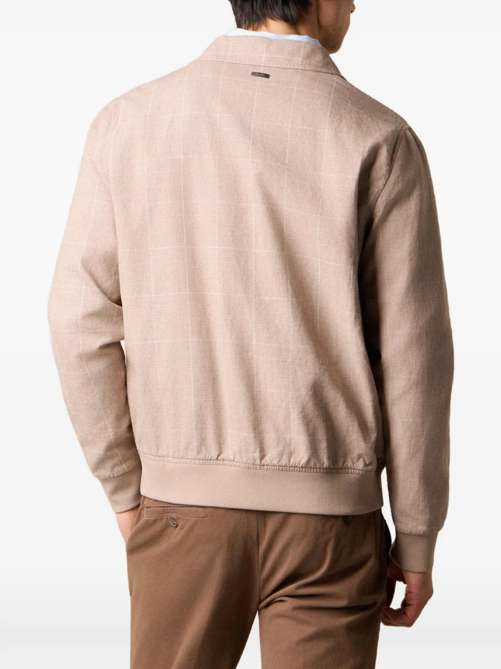 Brooks Brothers Geruit bomberjack Beige