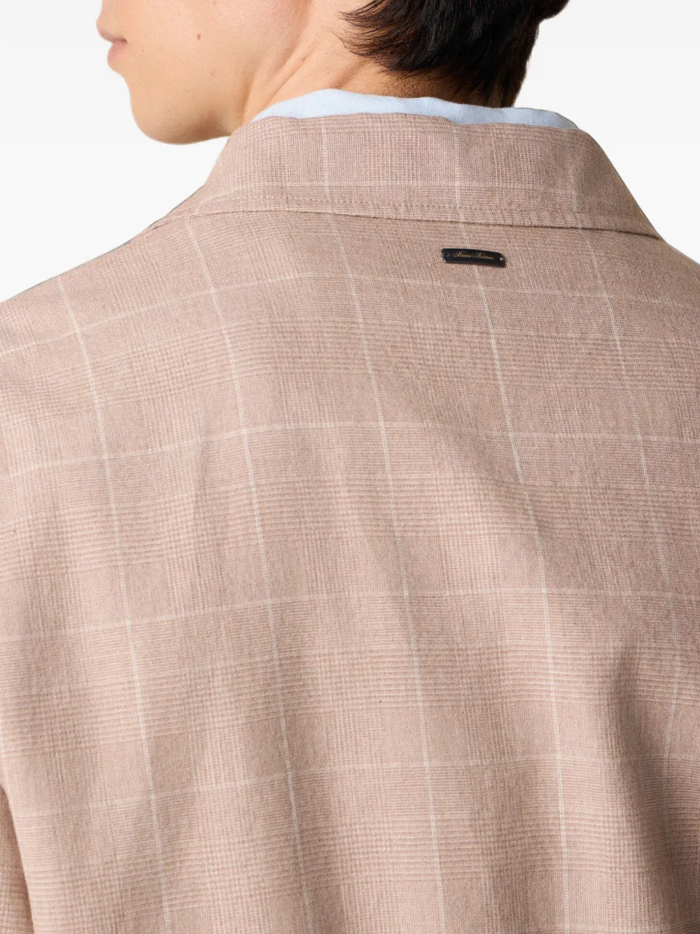 Brooks Brothers Geruit bomberjack Beige