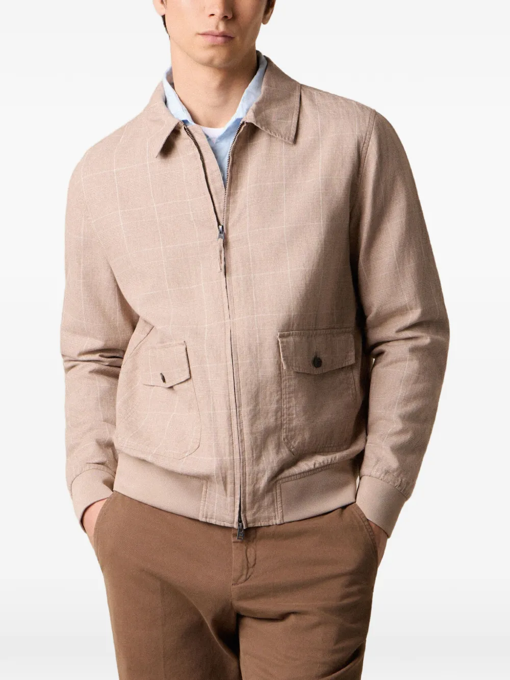 Brooks Brothers veste bomber à carreaux - Tons neutres