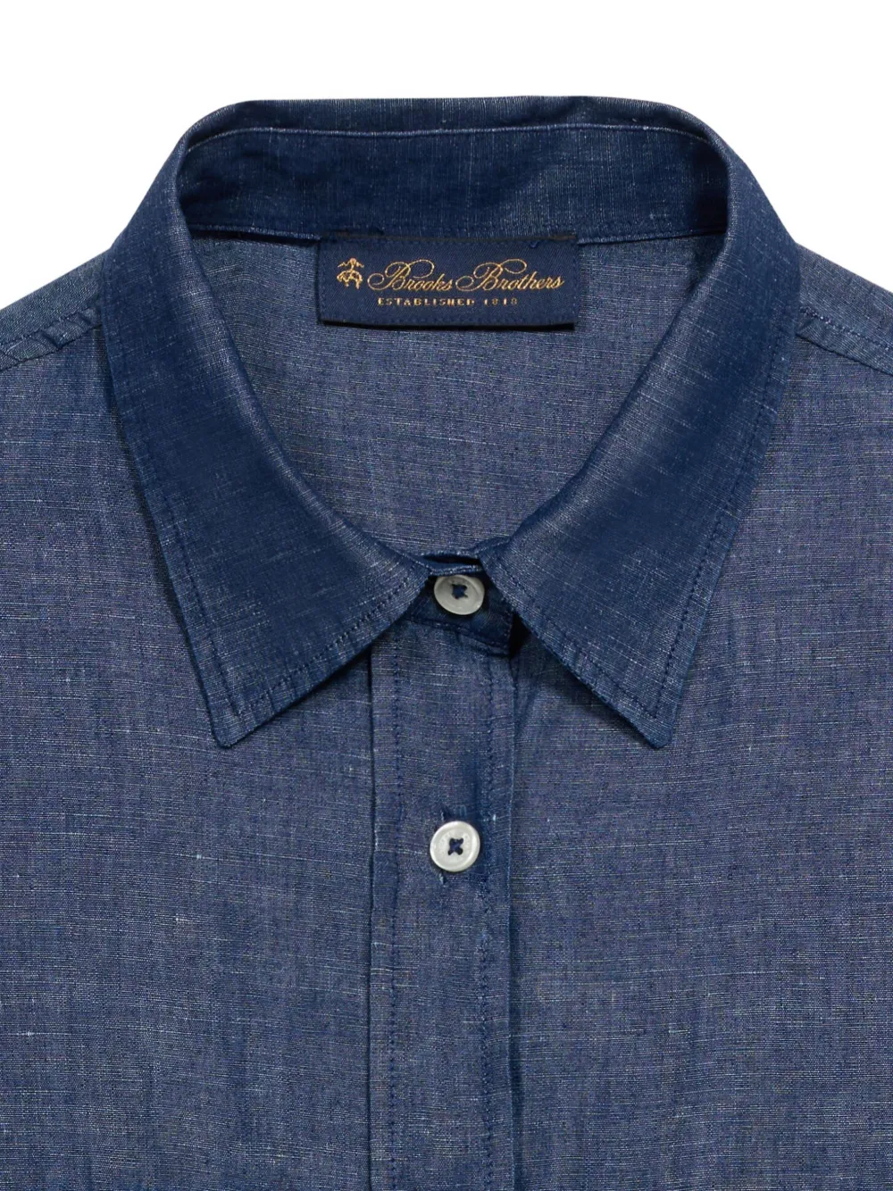 Brooks Brothers Linnen blousejurk met knopen Blauw
