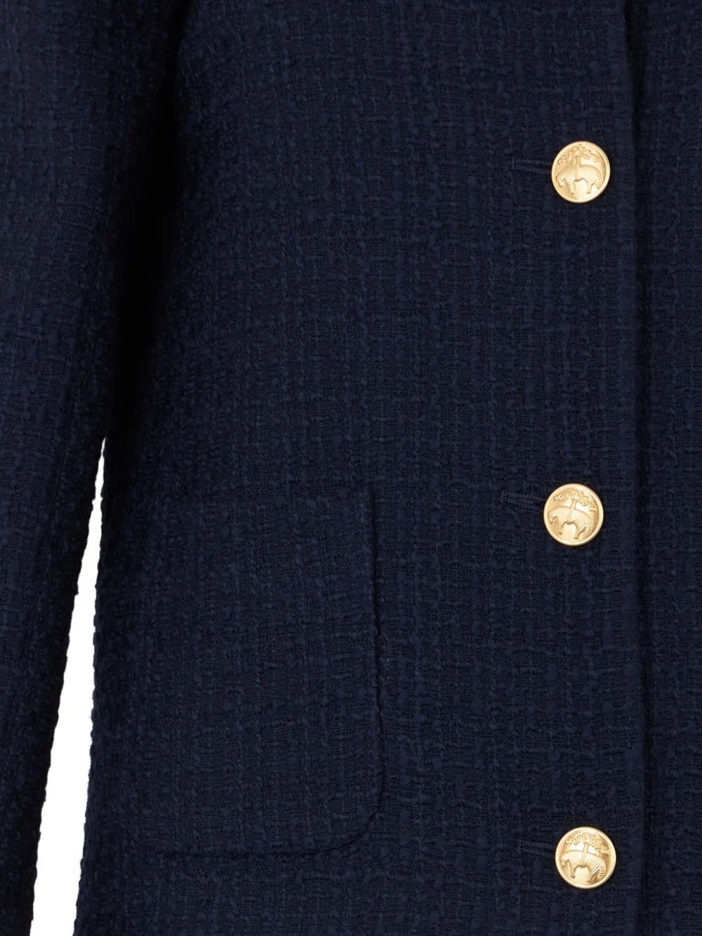  Brooks Brothers Buttoned Tweed Jacket - Blue 