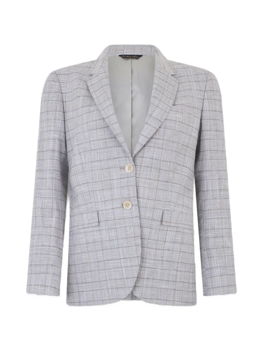 Brooks Brothers Blazer monopetto tartan - Grigio