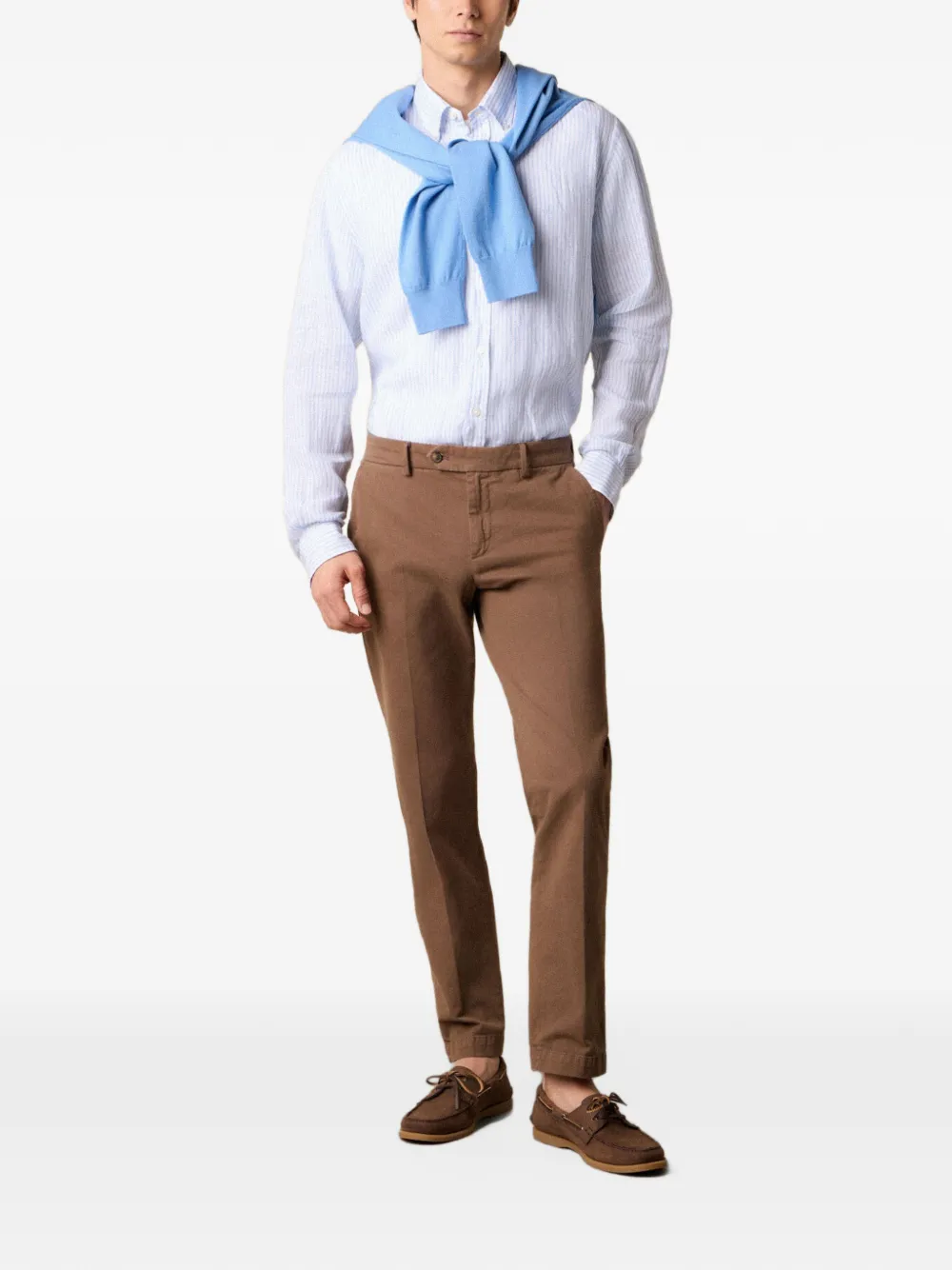 Brooks Brothers Button-down gestreept overhemd Blauw