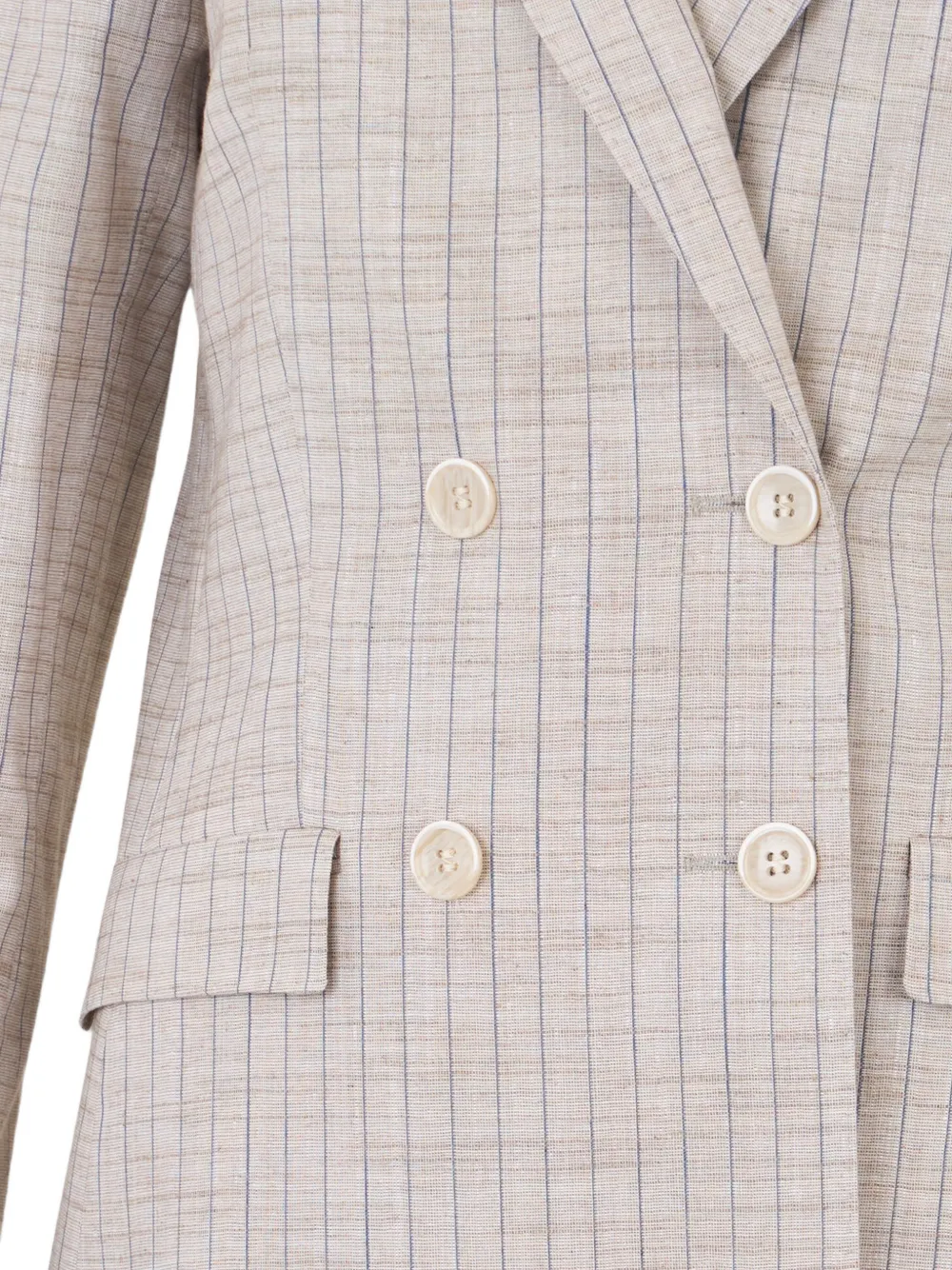 Brooks Brothers Blazer met krijtstreep en dubbele rij knopen Beige