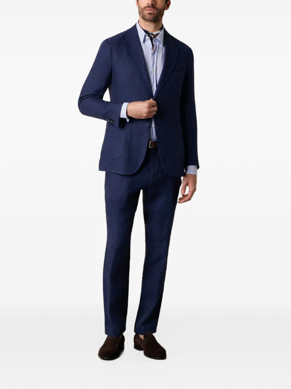 Brooks Brothers Blazer met enkele rij knopen Blauw