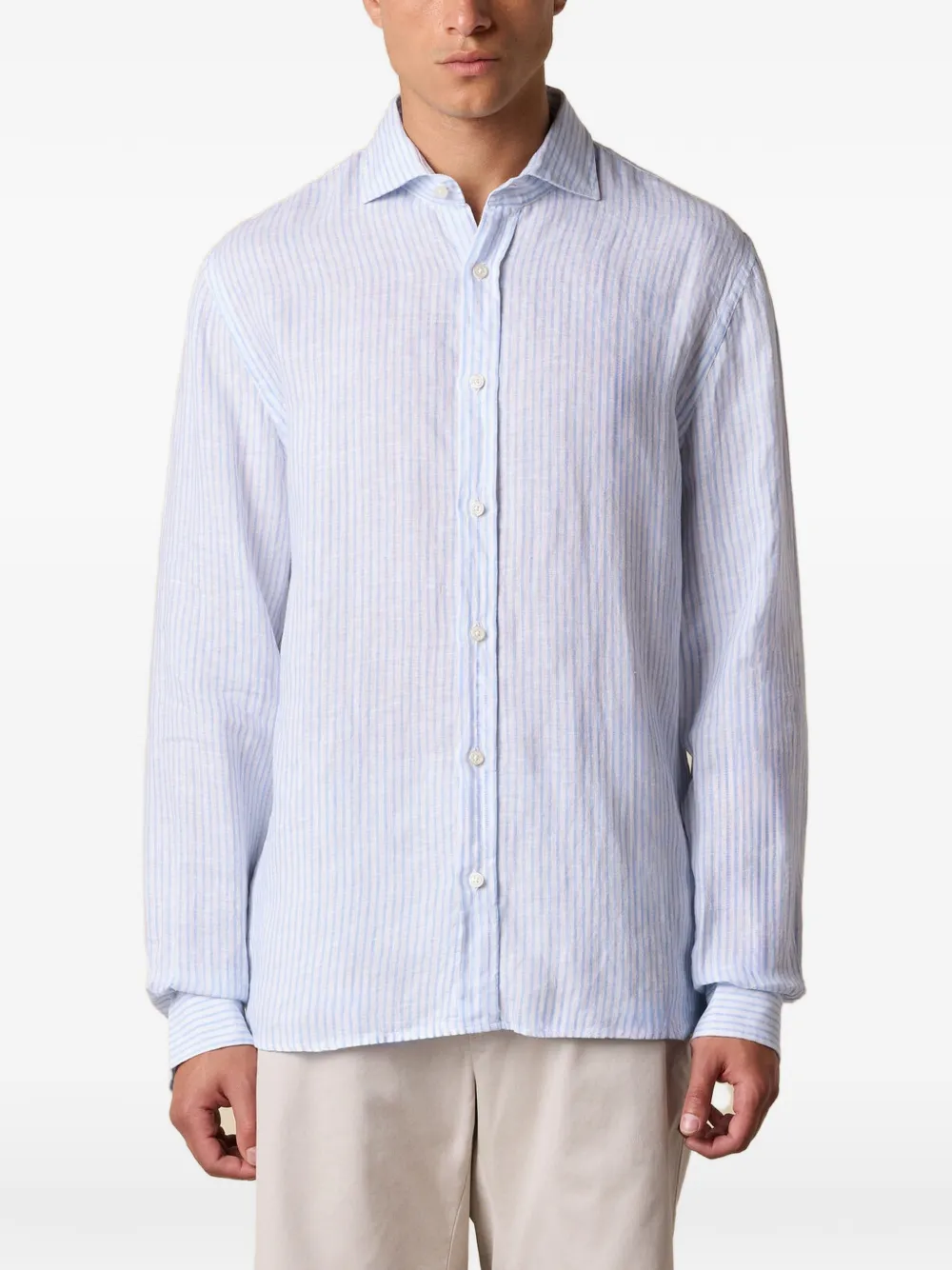 Brooks Brothers spread-collar striped shirt - Blu