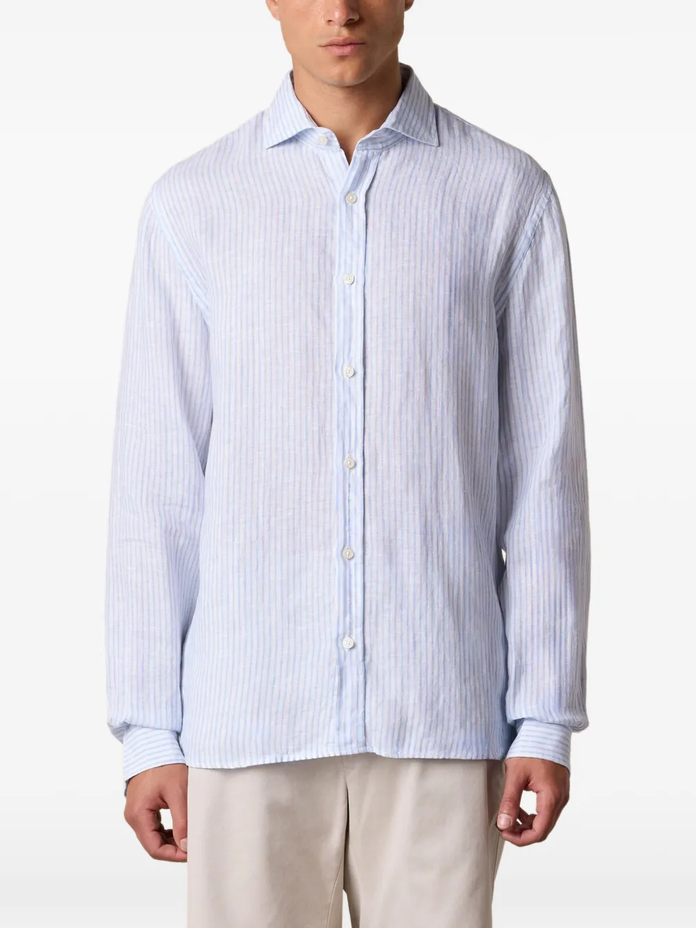 Brooks Brothers spread-collar striped shirt - Blu