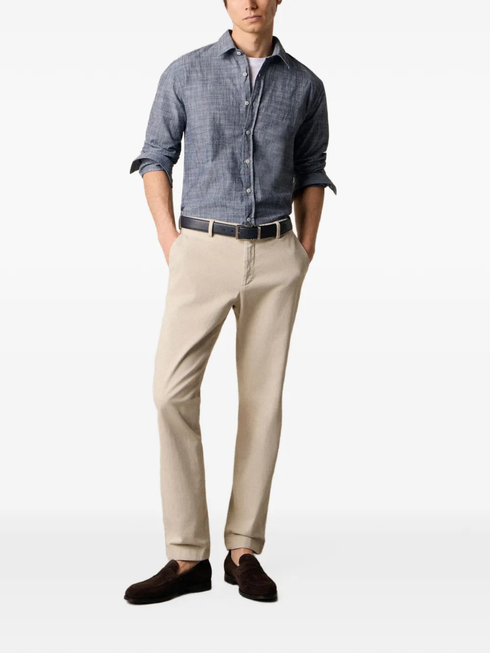 Brooks Brothers Slim-fit overhemd Grijs