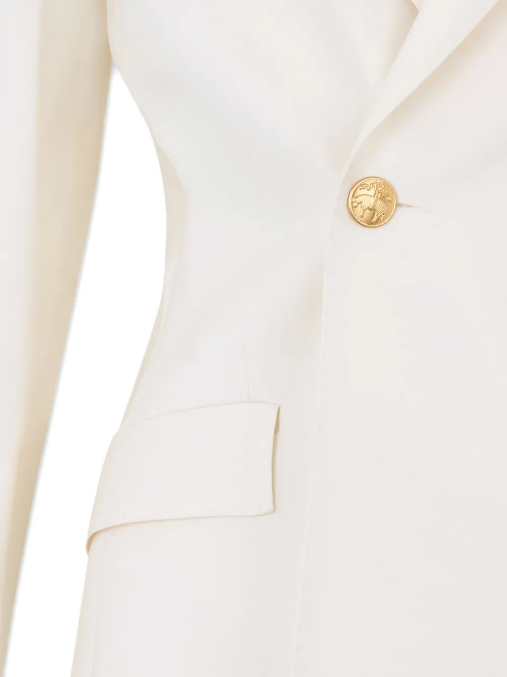  Brooks Brothers Double-breasted Button Blazer - Neutrals 