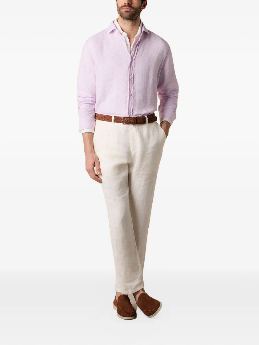 Brooks Brothers Linnen overhemd Paars
