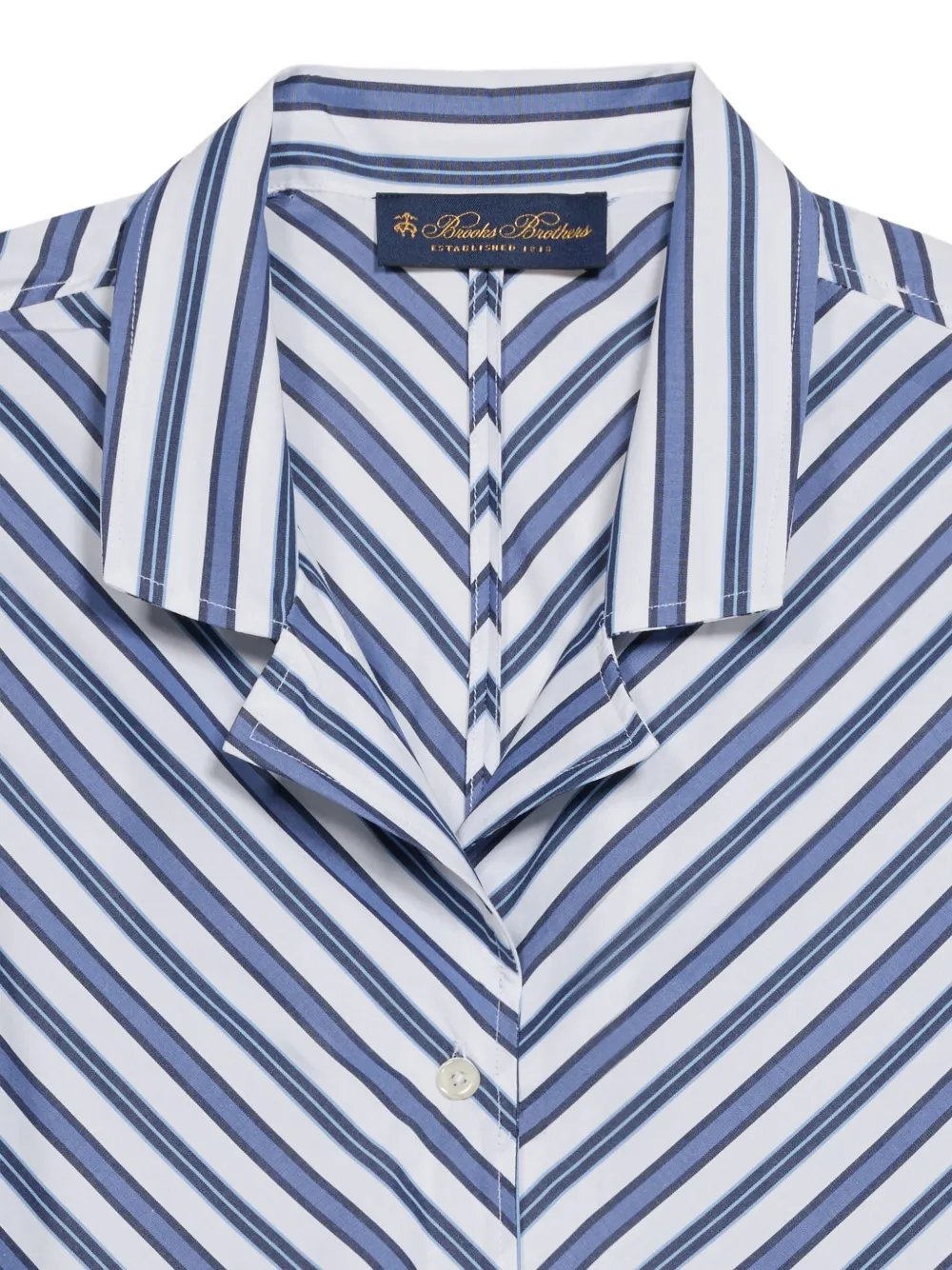 Brooks Brothers Gestreepte blousejurk met ceintuur Blauw