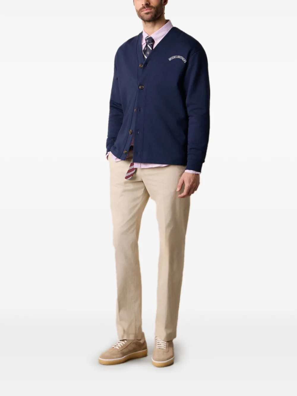 Brooks Brothers Vest met V-hals en logo Blauw