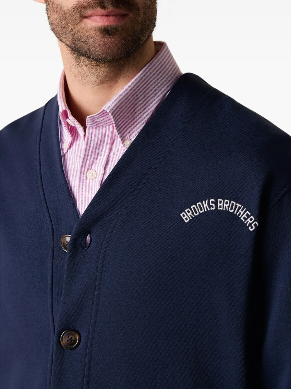 Brooks Brothers Vest met V-hals en logo Blauw