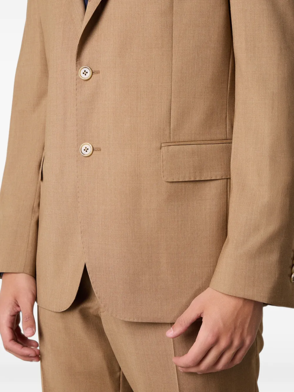 Brooks Brothers Blazer met enkele rij knopen Beige