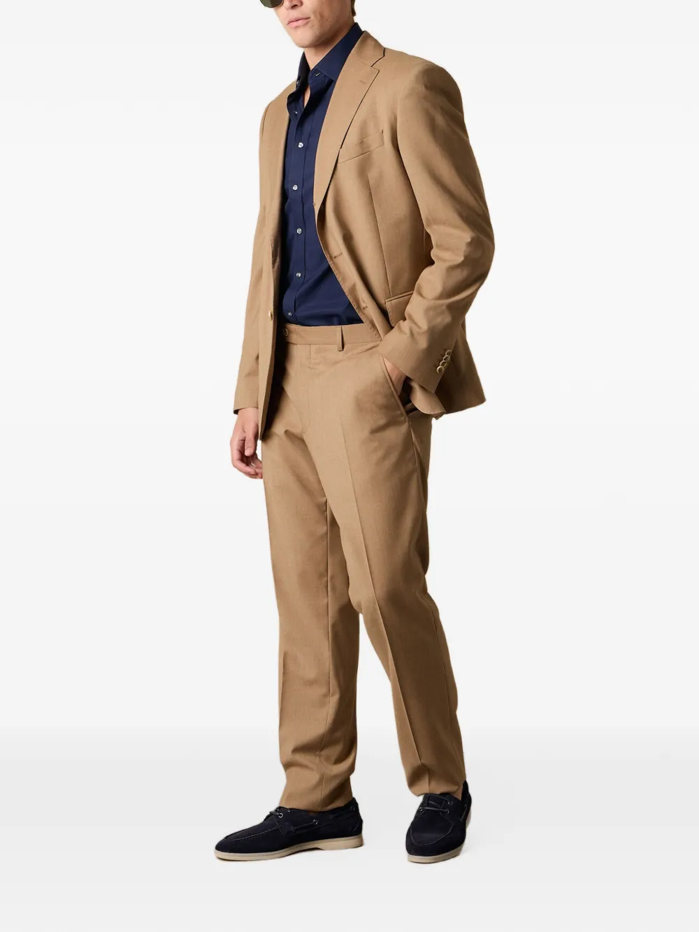 Brooks Brothers Blazer met enkele rij knopen Beige