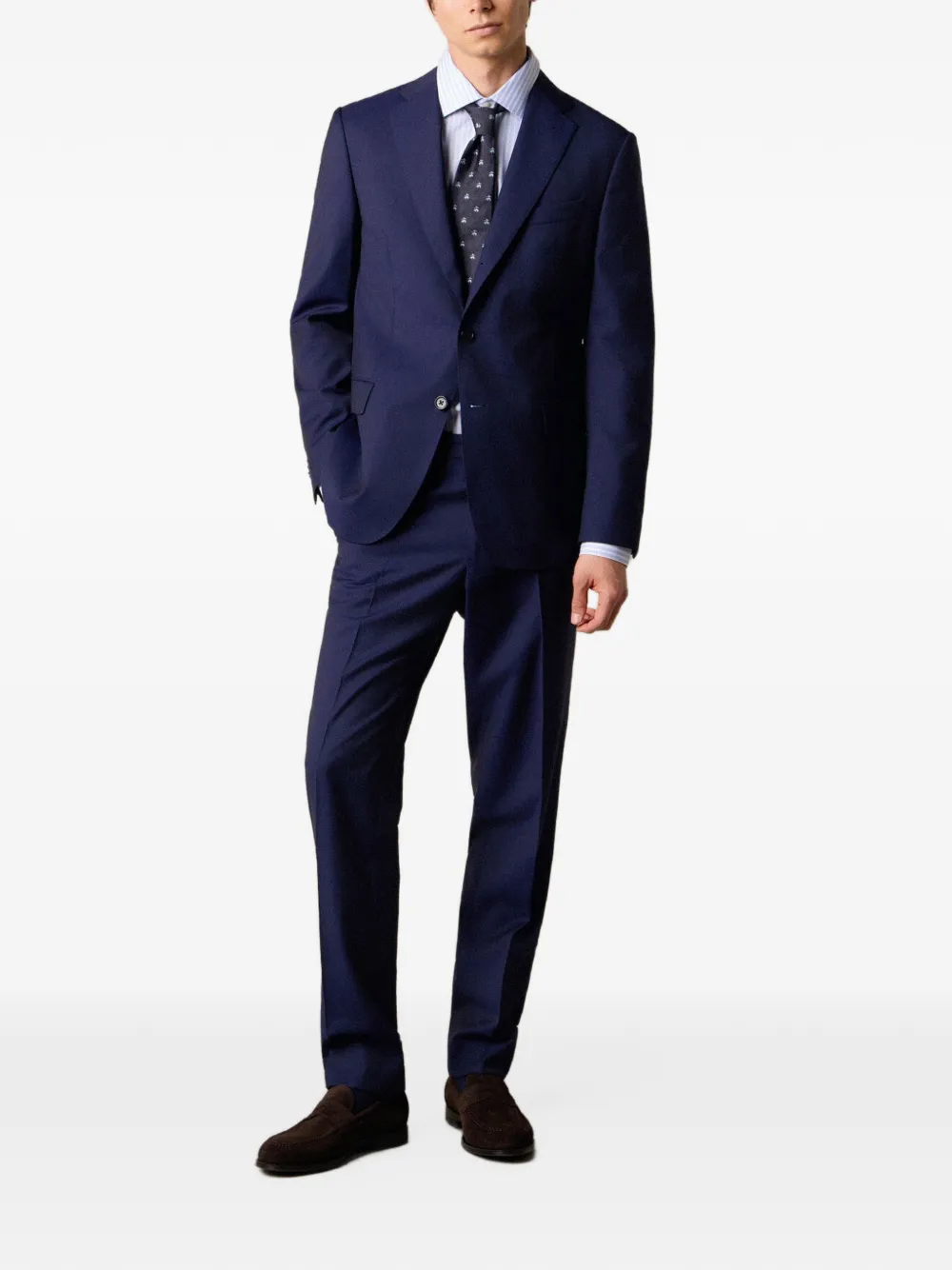 Brooks Brothers Blazer met enkele rij knopen Blauw