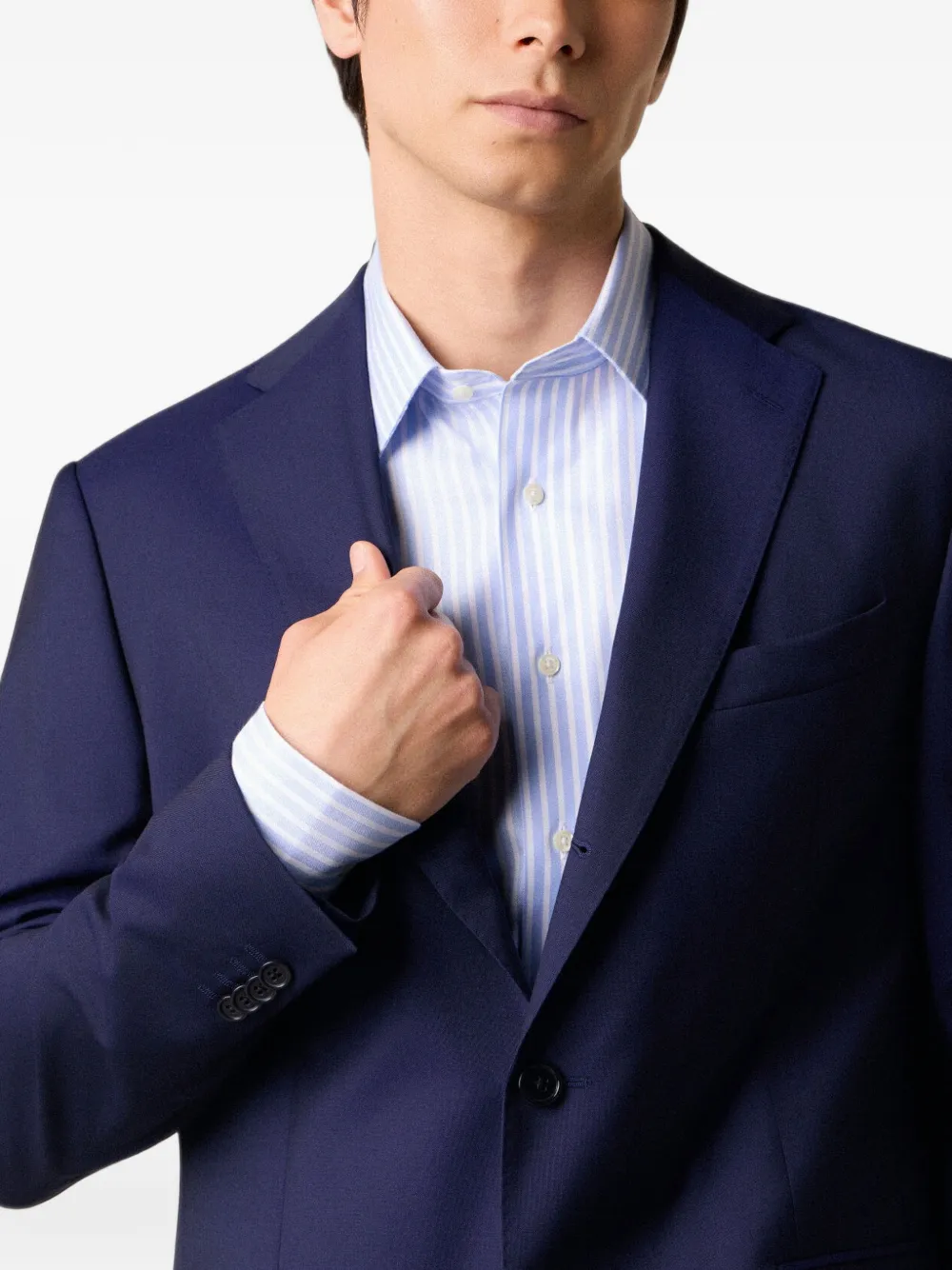 Brooks Brothers Blazer met enkele rij knopen Blauw