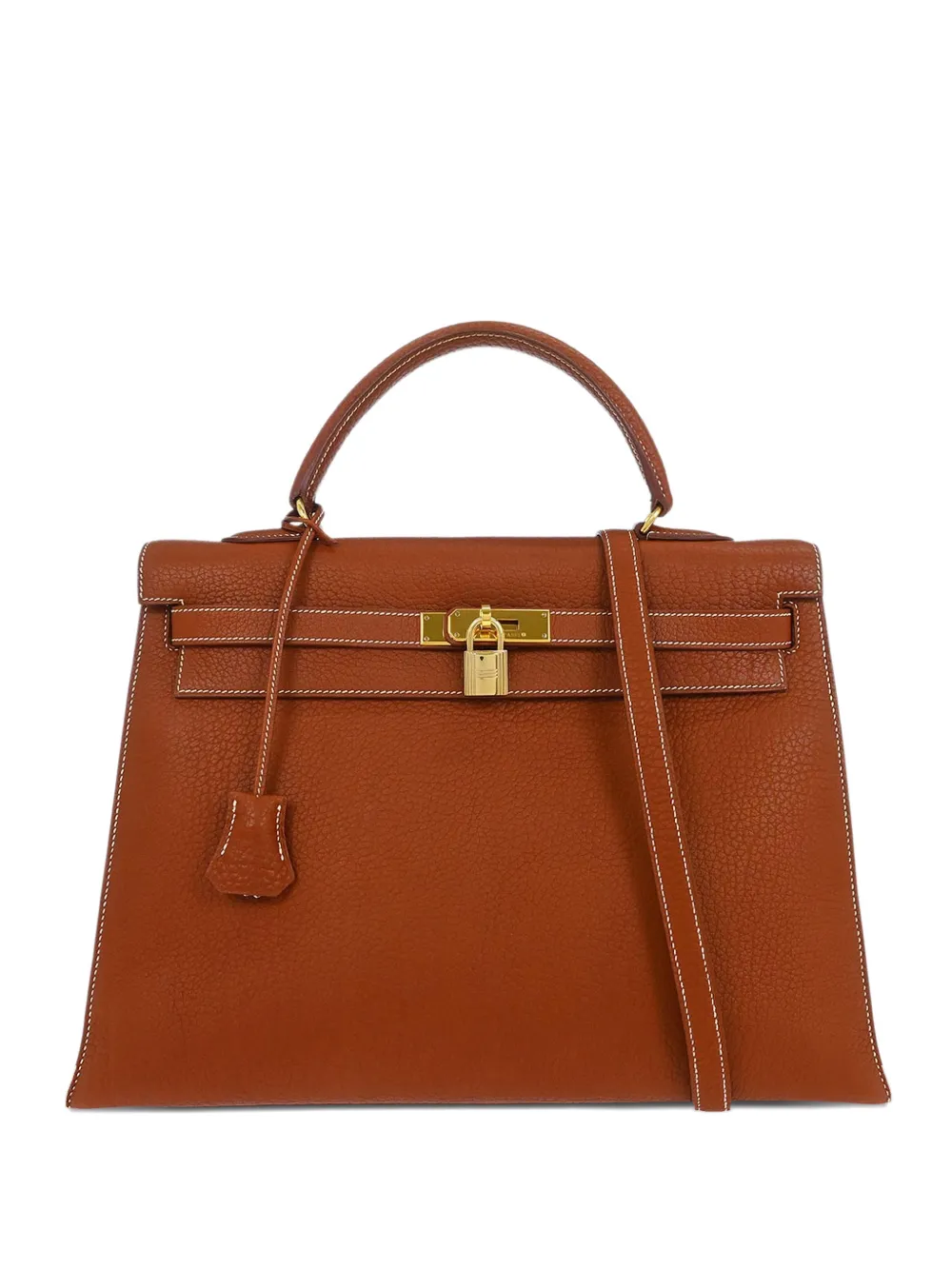 Hermès Pre-Owned Borsa tote Kelly Sellier Togo two-way anni 2000 - Marrone