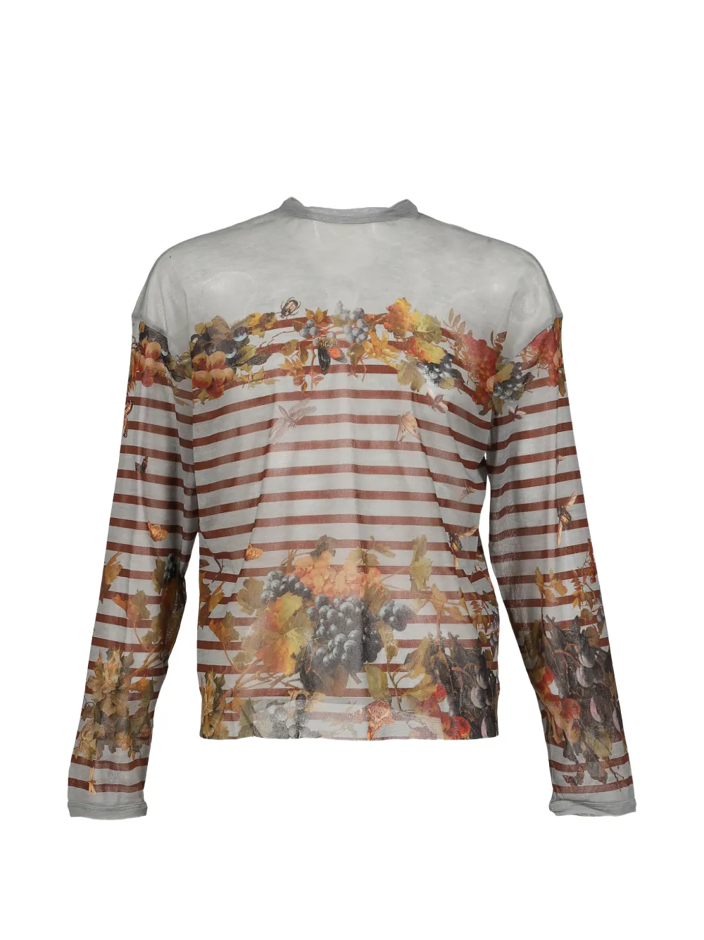 Jean Paul Gaultier striped floral T-shirt - Grigio