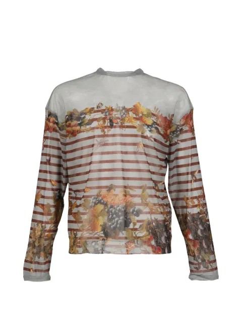 Jean Paul Gaultier striped floral T-shirt