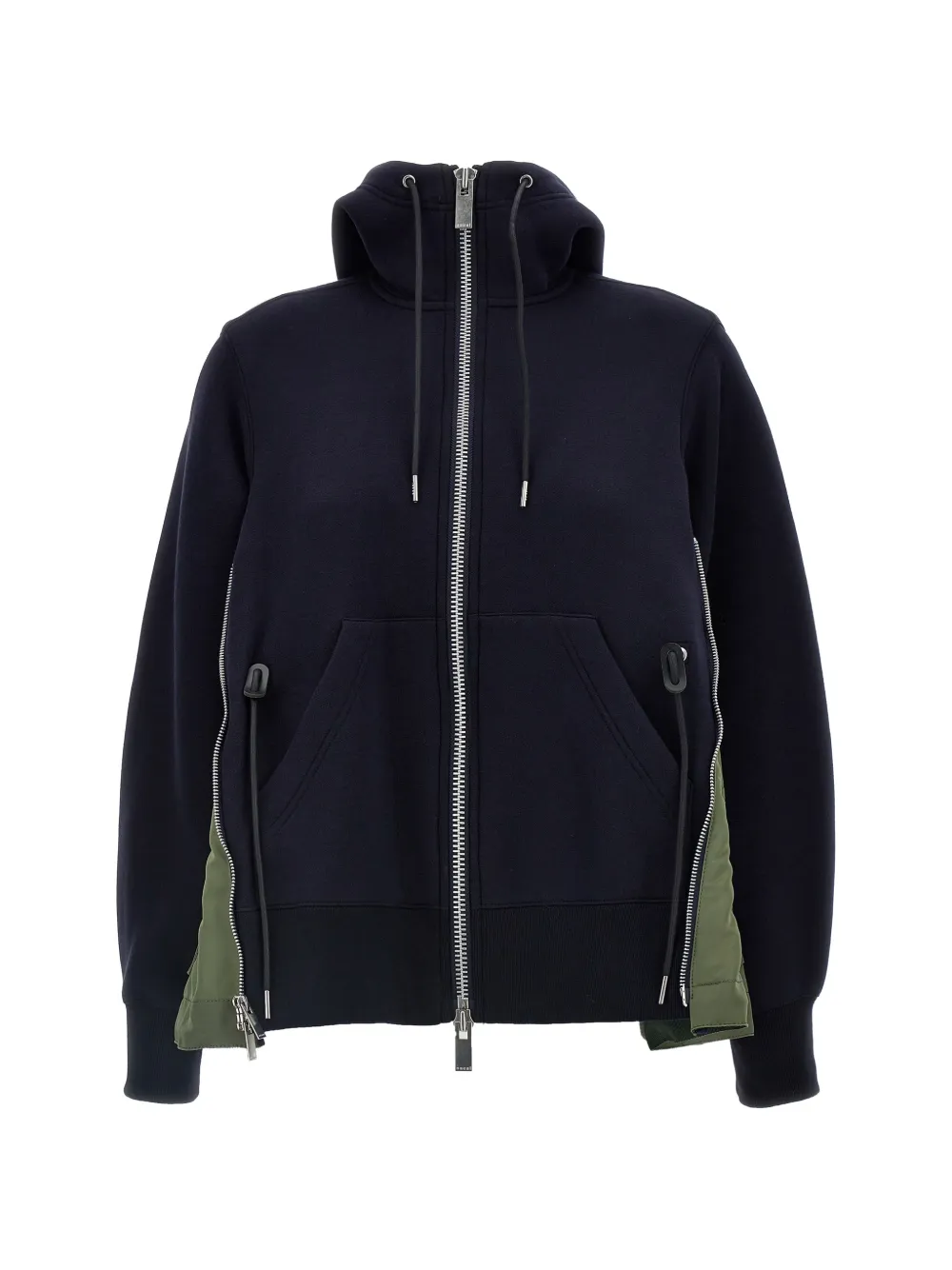 sacai Sponge zip hoodie - Blu