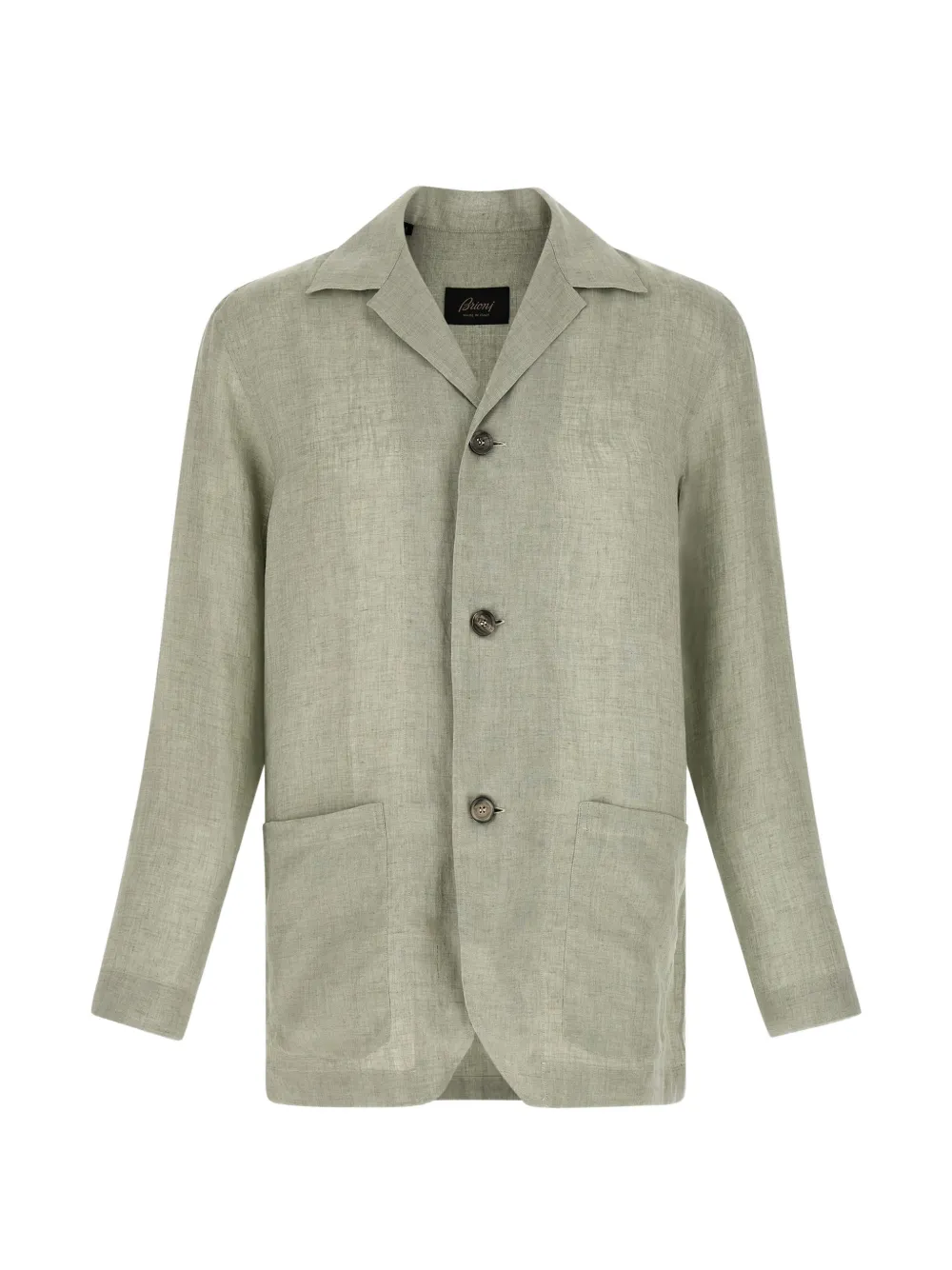 Brioni patch pocket linen shirt jacket - Verde