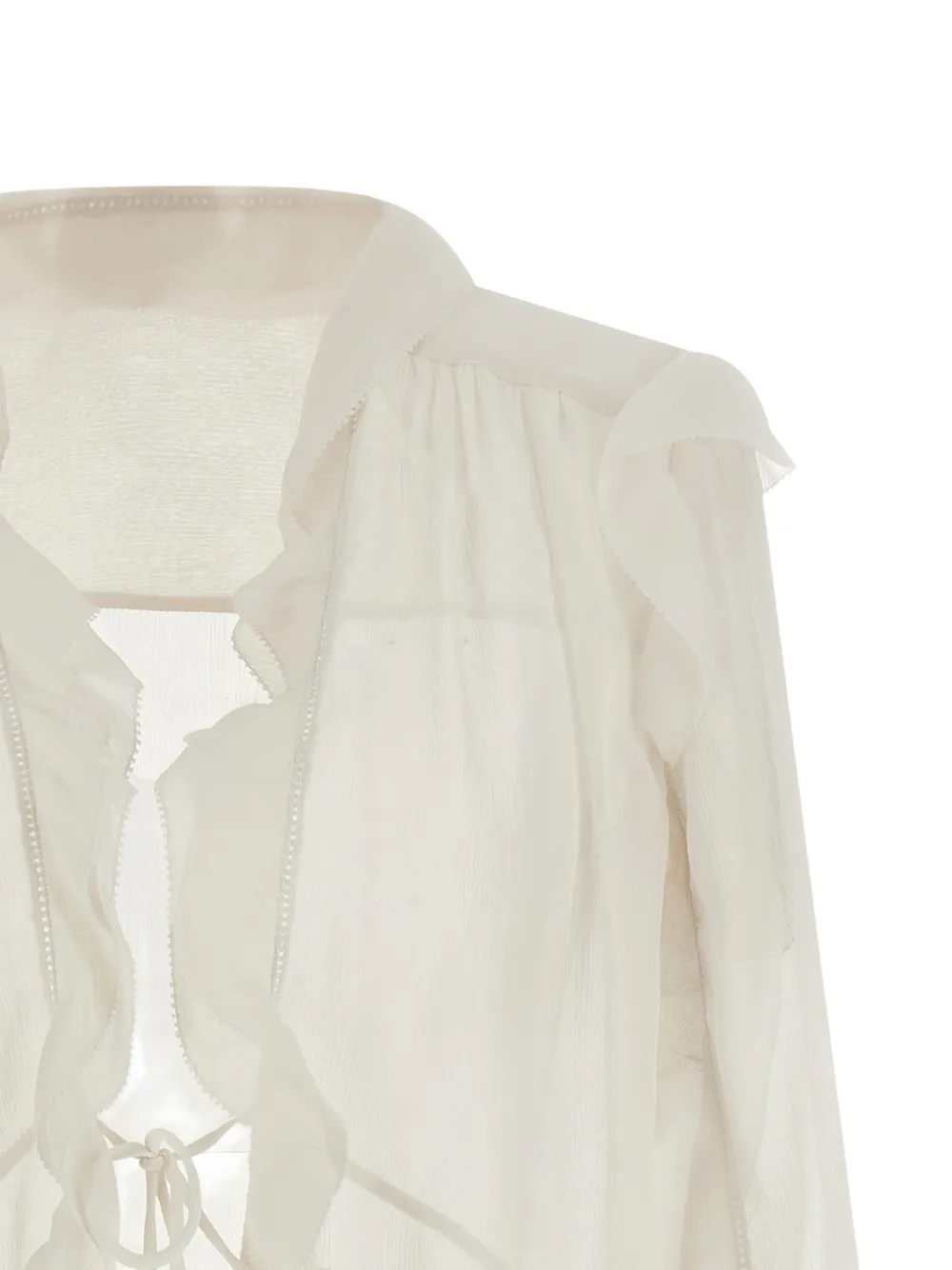  Alberta Ferretti Ruffled-design Blouse - Neutrals 