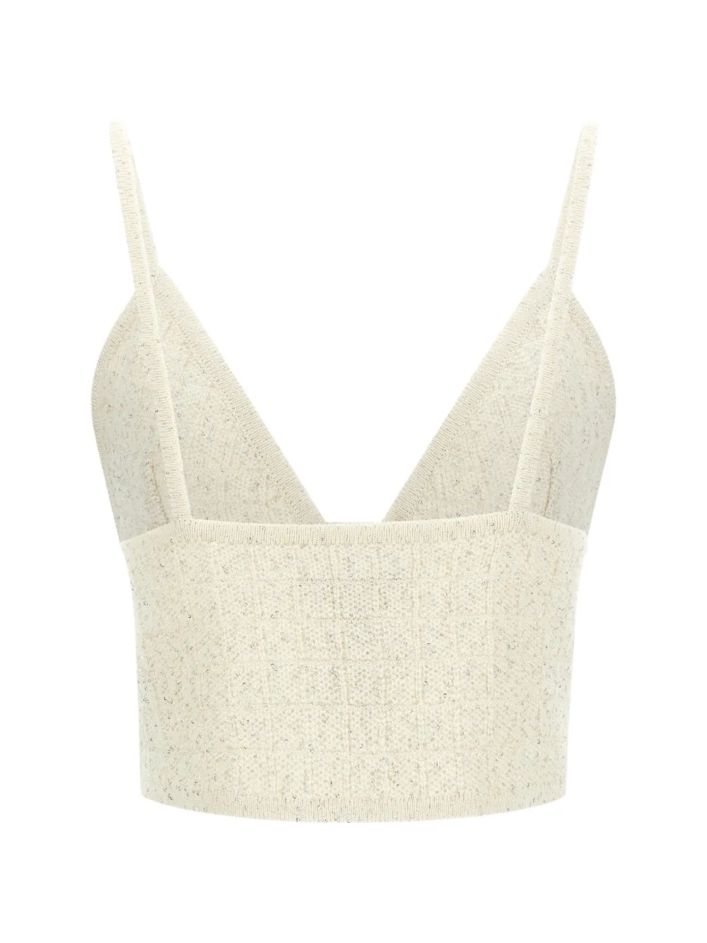  Alessandra Rich V-neck Tank Top - Neutrals 