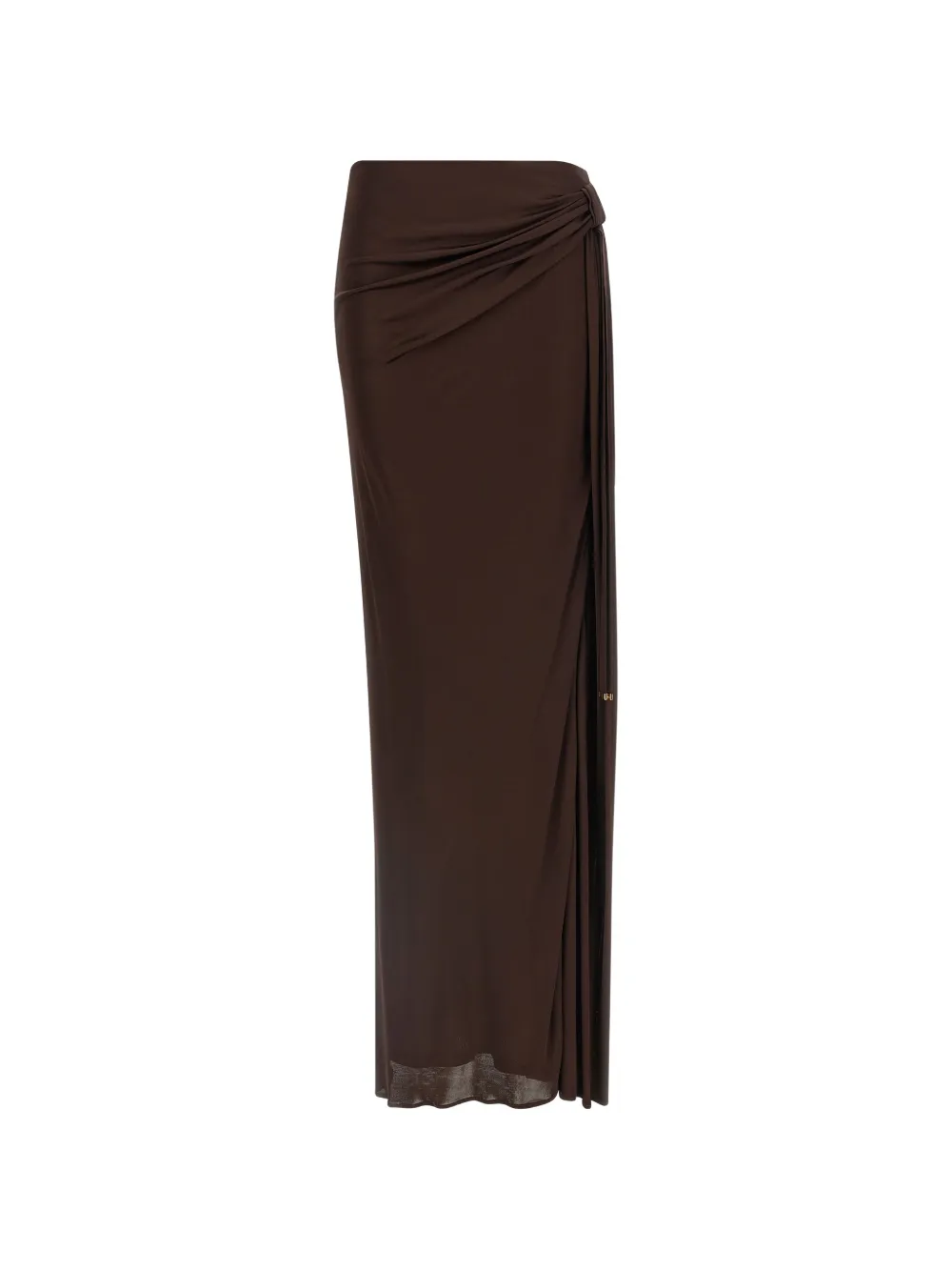 Elisabetta Franchi knot split maxi skirt - Marrone