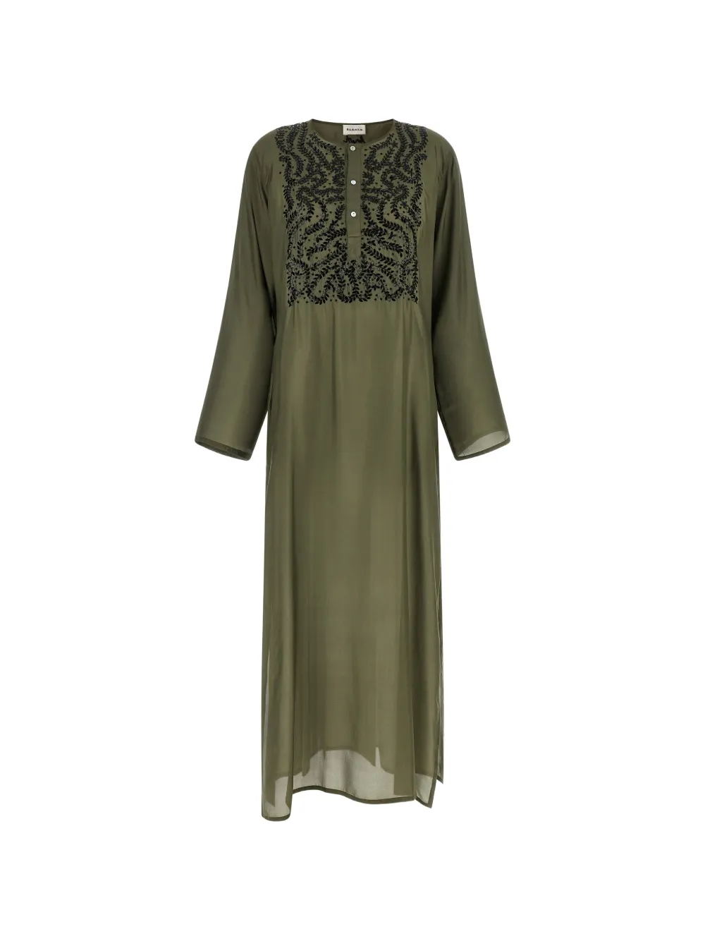 P.A.R.O.S.H. floral-embroidery maxi dress - Verde