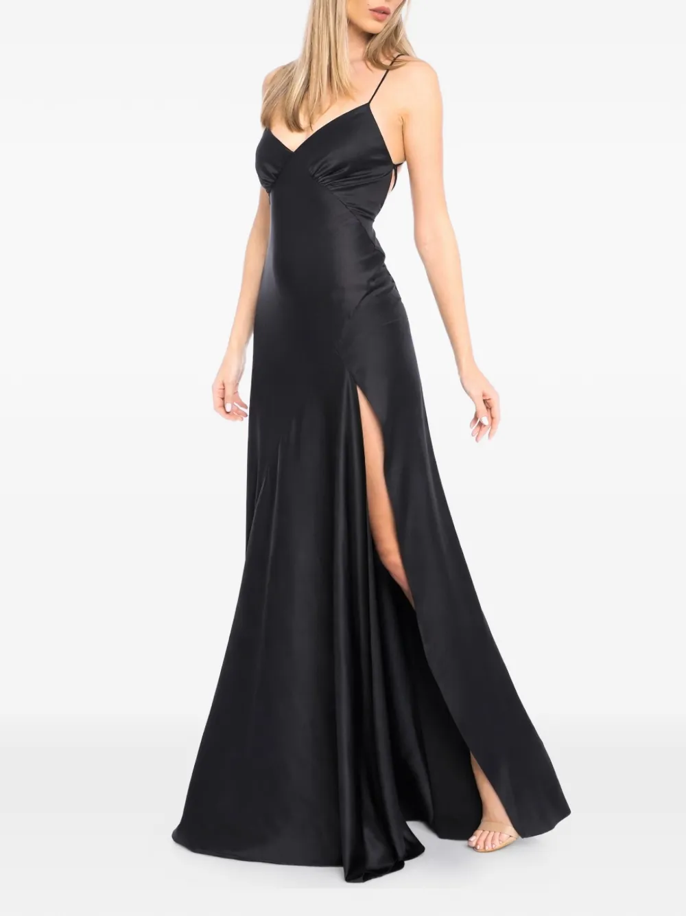  Roserry Seville Front-slit Dress - Black 