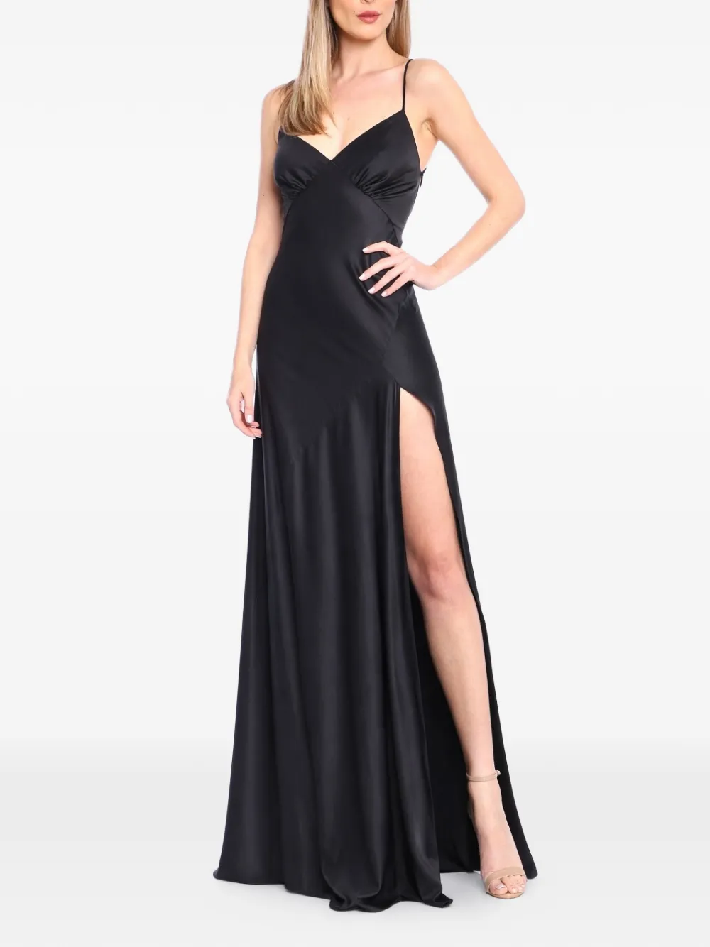  Roserry Seville Front-slit Dress - Black 