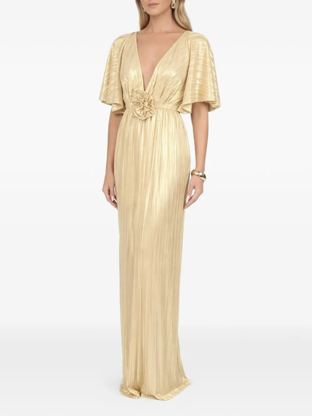 Roserry Florence Floral-appliqué Dress - Gold 