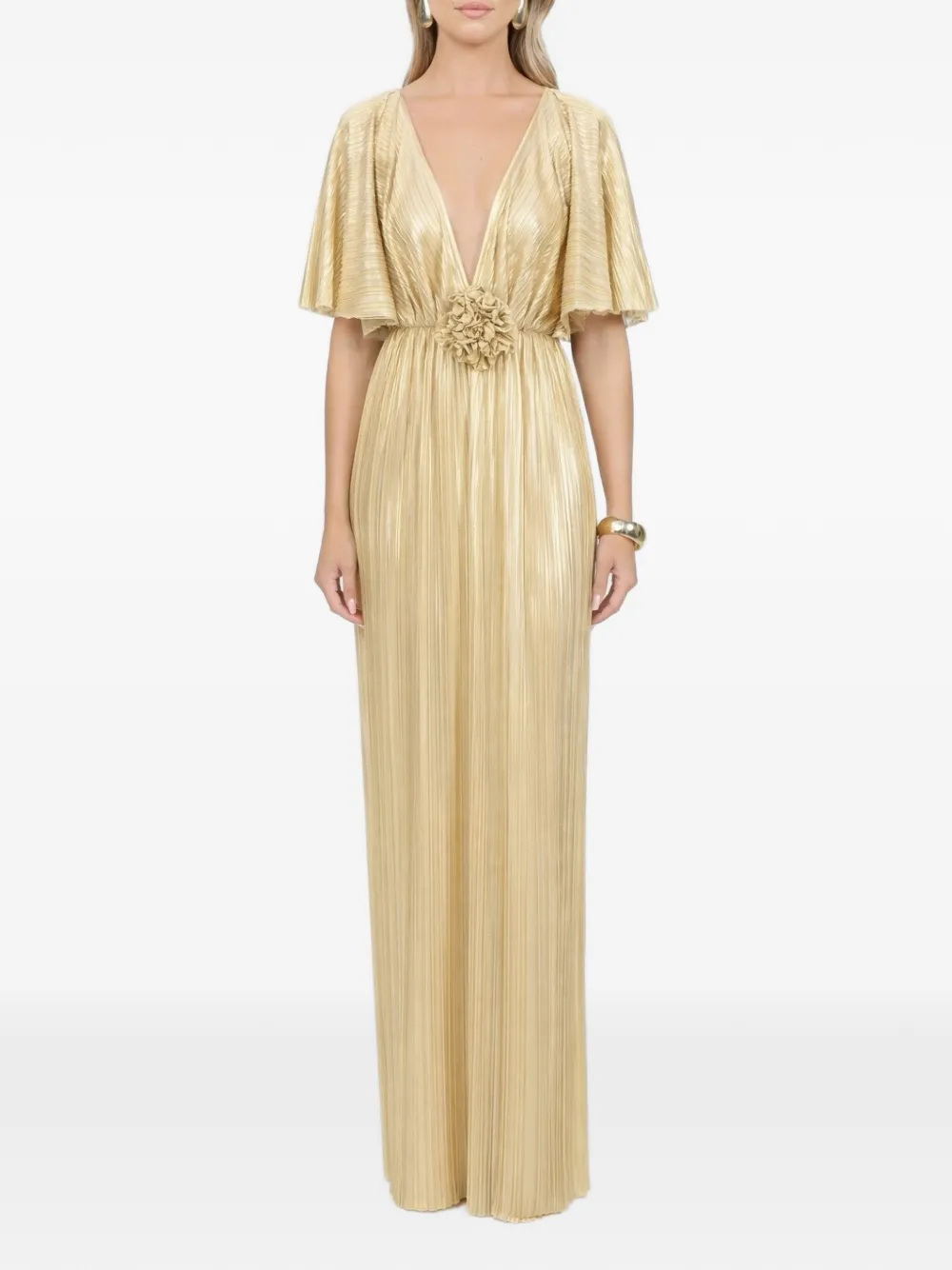  Roserry Florence Floral-appliqué Dress - Gold 