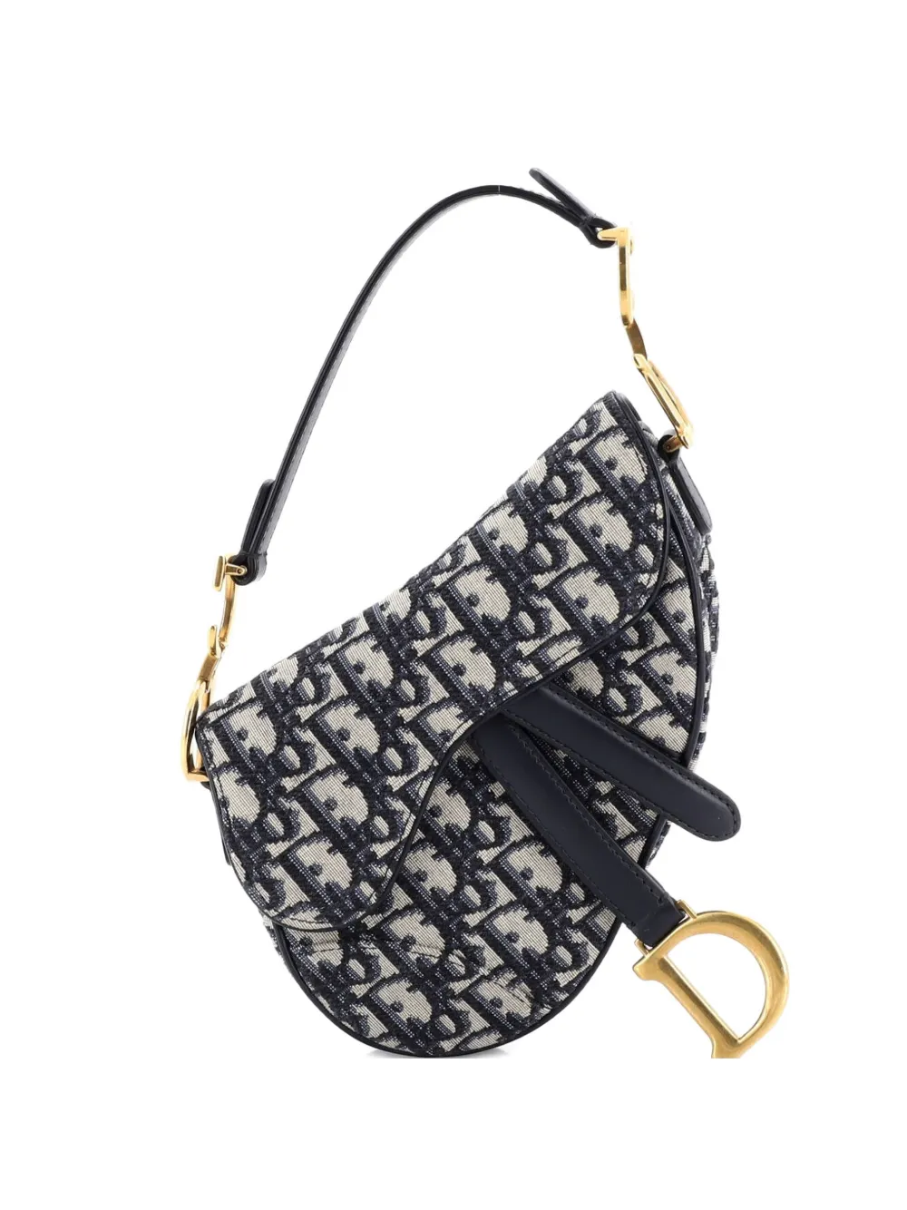 Christian Dior Pre-Owned Saddle Handbag Oblique Canvas Mini shoulder bag - Blu