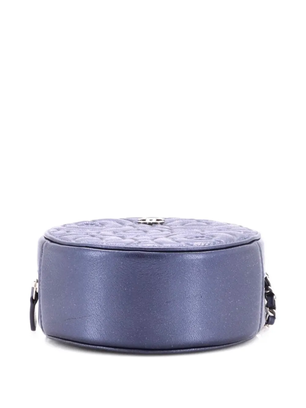 Round Clutch With Chain Camellia Goatskin Mini Crossbody Bag