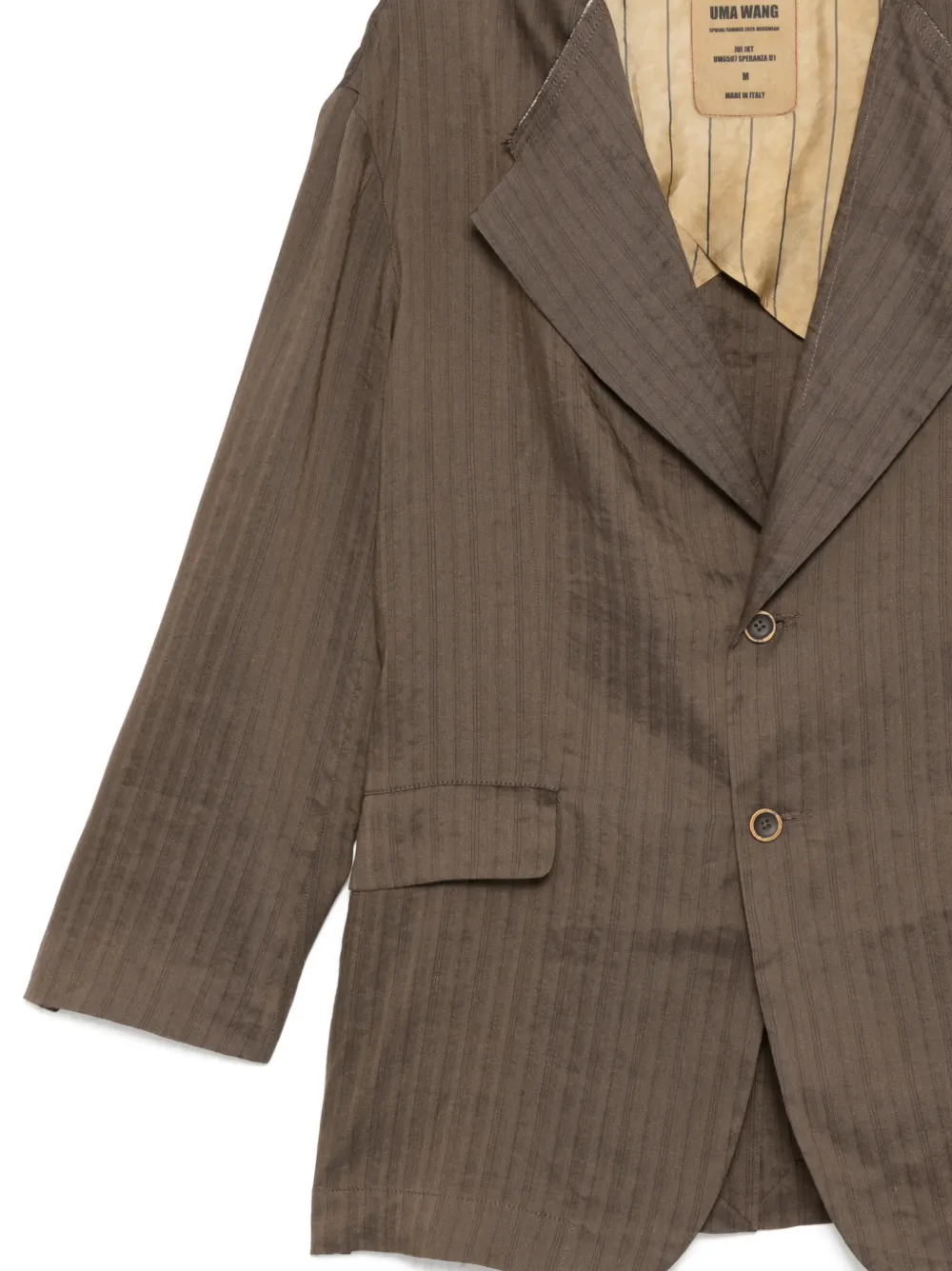  Uma Wang Jui Single-breasted Blazer - Brown 
