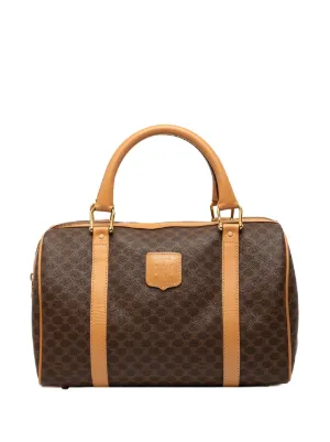 【CELINE】1990s Macadam Pattern Boston Bag Celine Pre-Owned 1980-1990 Macadam Coated Canvas Boston Bag