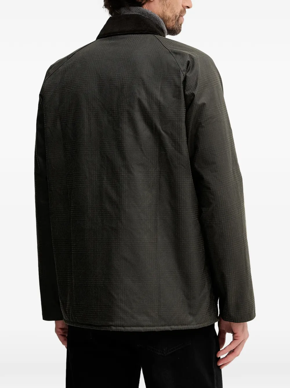 Barbour Modern Beaufort geruit jack met knopen Groen