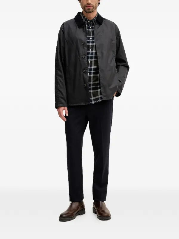 Barbour Short Lorden corduroy-collar Jacket | Blue | FARFETCH