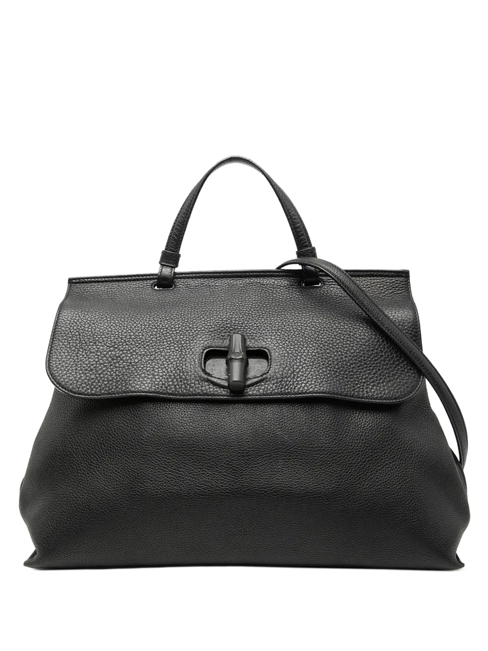 Gucci Pre-Owned 2016-2026 Large Leather Bamboo Daily satchel - Nero