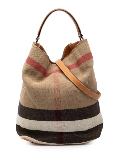 Burberry Pre-Owned 2000-2017 Medium Mega Check Canvas Ashby Bucket Bag satchel